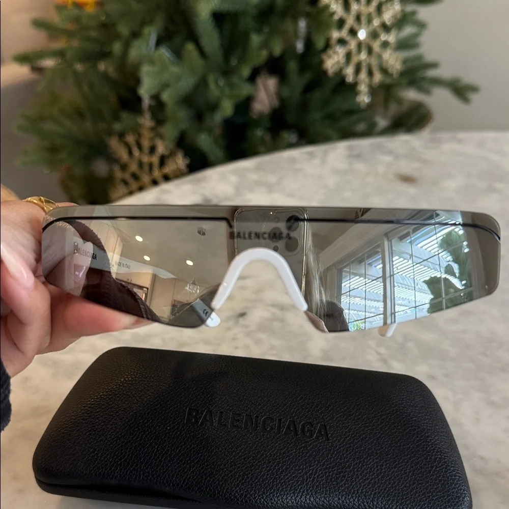 Balenciaga Futuristic Silver Glasses
